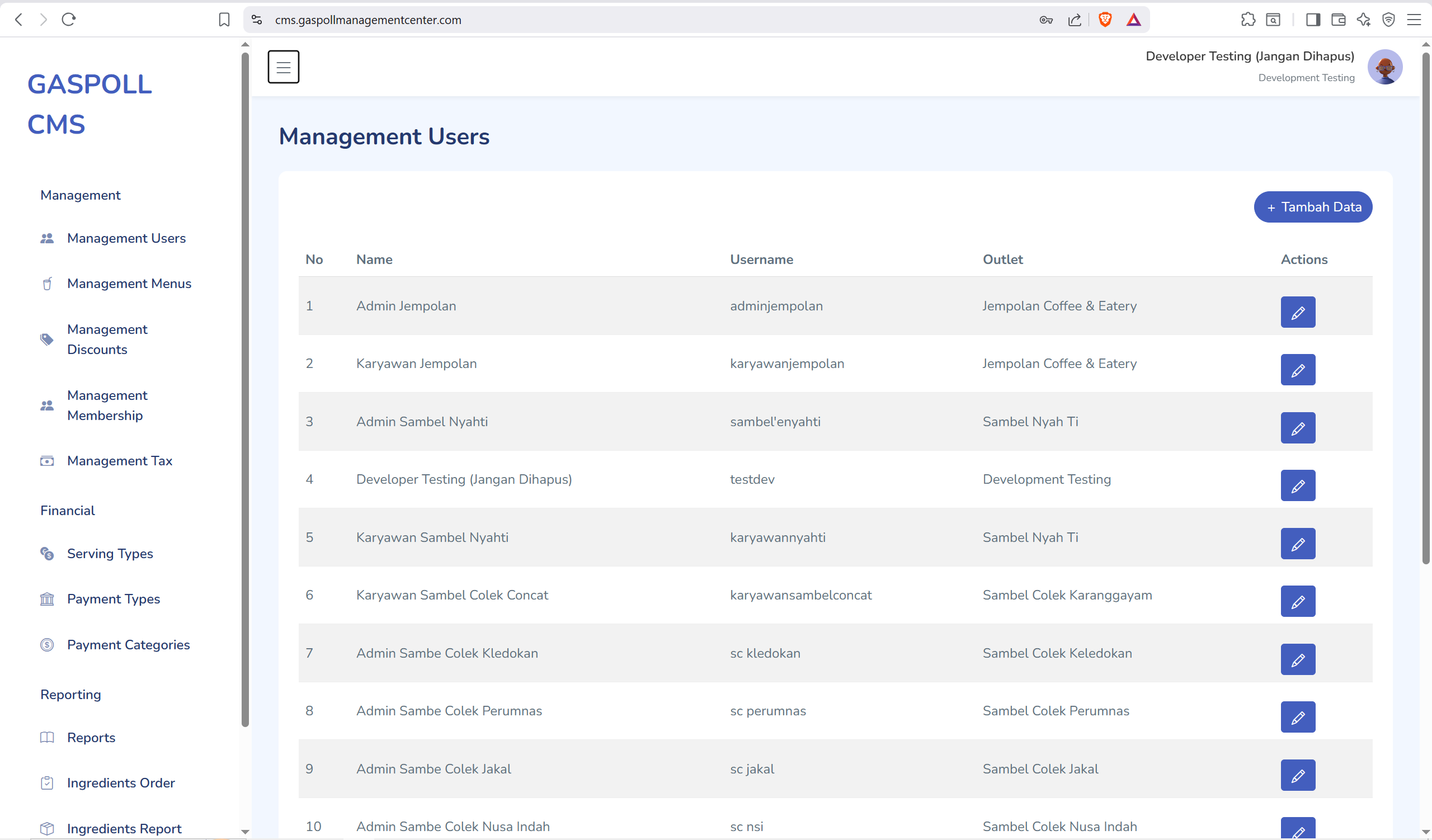 Web Content Management System (CMS) screenshot 1